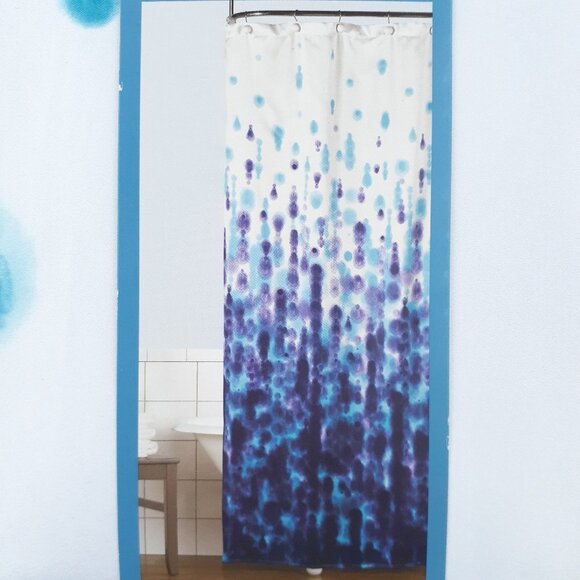 Room & Retreat Fabric Shower Curtain 70x72 Blue Mist - Picture 3 of 3